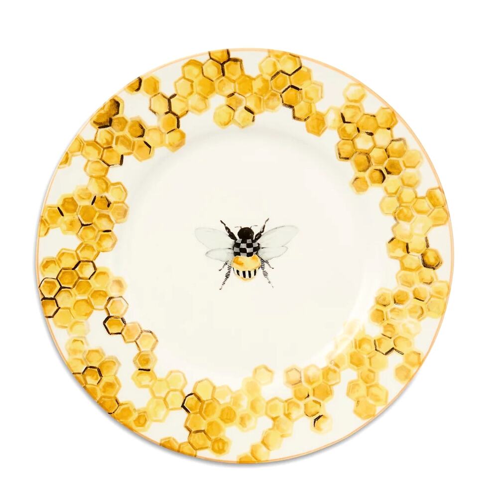 NEW MacKenzie-Childs Queen Bee Dinner Plate 11in Stoneware